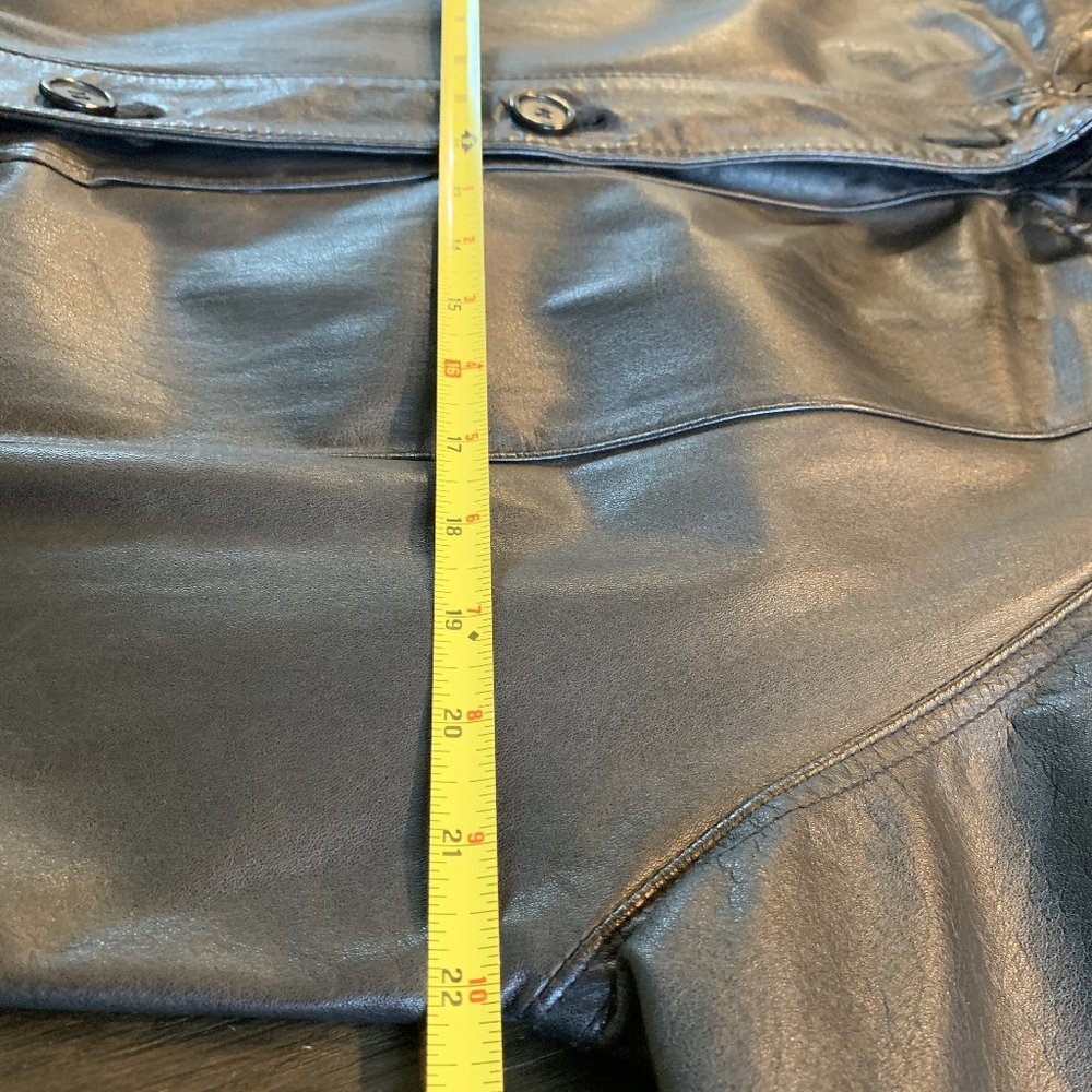 Vintage 100% Leather Women Full Length Trench Coatt M S 6 8 - Picture 11 of 12